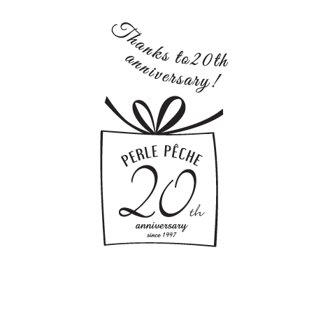 Perle Pêche20周年記念ロゴデザイン