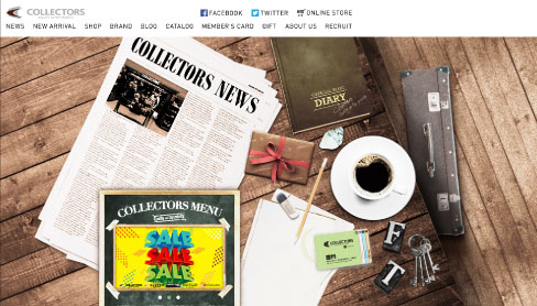 COLLECTERS様　オフィシャルウェブサイトデザイン